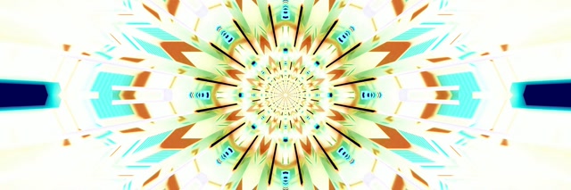 Neon Tunel Kaleidoskop Burst VJ Loop 3:1 Triple Wide 60fps Spořič