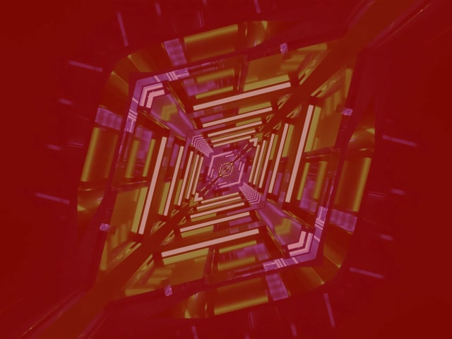 VJ loop Neonový Tunel Zelený Rotující Čtverec Vortex 4:3 classic 60fps Spořič