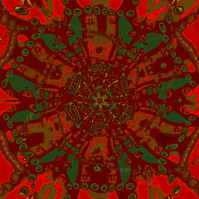 Neonový Tunel Červený Zelený Mandala VJLoops 1:1 Čtverec 60fps Spořič Obrazovky