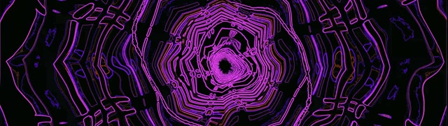 Fialový Neon Tunel Šetřič Obrazovky 32:9 Super Ultrawide 60fps VJ Loop