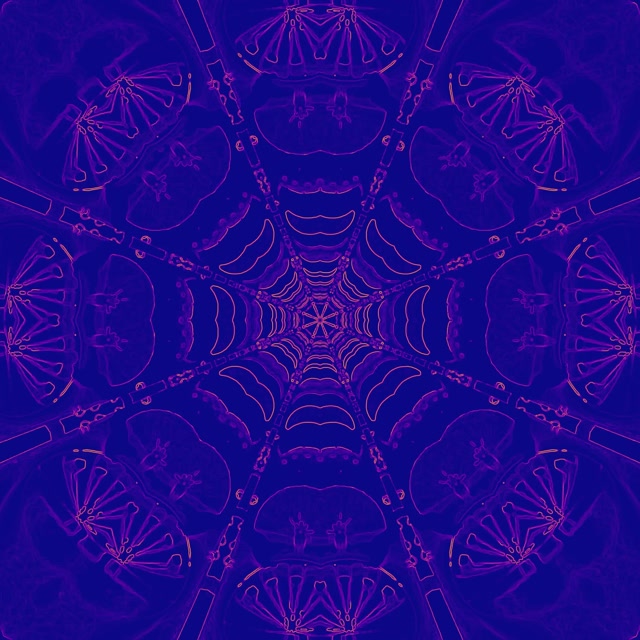 Neonový tunel fialová pavoučí síť kaleidoskop VJ Loop 1:1 čtverec 60fps spořič obrazovky