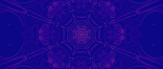 Neonový tunel fialový pavoučí síť kaleidoskop Vj Loop 21:9 ultra široký 60fps spořič obrazovky