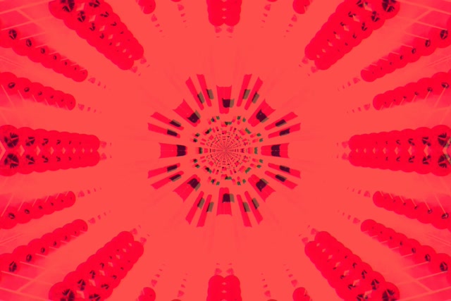 Neon Tunel Červený Kaleidoskop Výbuch VJ Loop 3:2 Surface 60fps Spořič