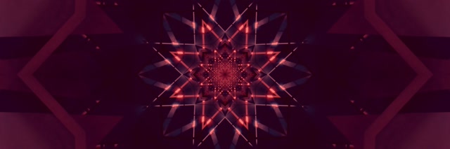 Neonový Tunel Červený Kaleidoskop Hvězda VJLoops 3:1 Trojitě Široký 60fps Spořič Obrazovky