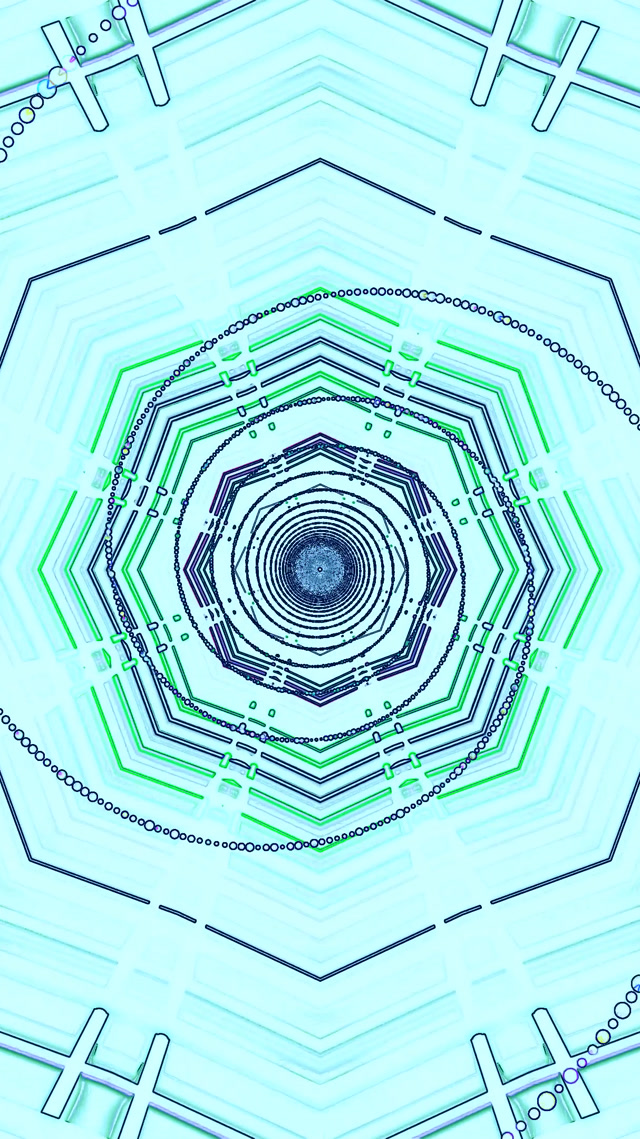 Azurový Neon Tunel Loop 60fps 9:16 Reels Šetřič Obrazovky PC VJ Loop