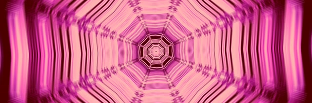 Vj loop Neonový Tunel Růžový Osmiúhelník Vortex 3:1 Trojitě Široký 60fps Spořič Obrazovky