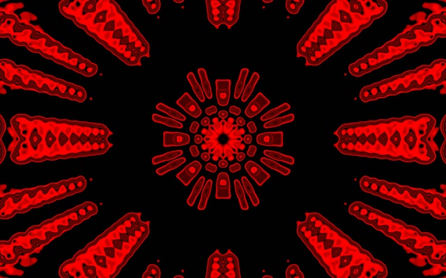 Red Neon Tunnel Pulsating Kaleidoscope Burst - 16:10 Macbook 60fps Screensaver VJ Loop