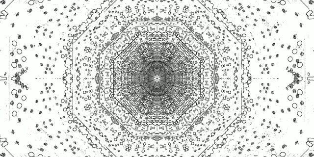 Neon Tunel Osmiúhelník Vortex VJ Loop 2:1 Univisium 60fps Spořič obrazovky