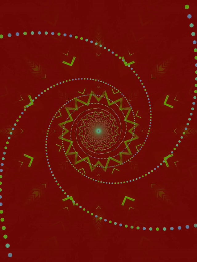 Neonový Tunel Mandala Hvězda Vortex 3:4 iPad Portrait 60fps Spořič Vj Loop