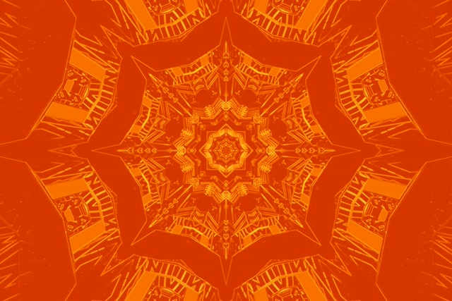 Neonový Tunel Oranžová Kaleidoskop Hvězda VJ Loop 3:2 Surface 60fps Spořič