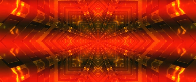 Neonový tunel červený kaleidoskop hvězda výbuch 2.39:1 Cinemascope 60fps spořič obrazovky Vj Loop