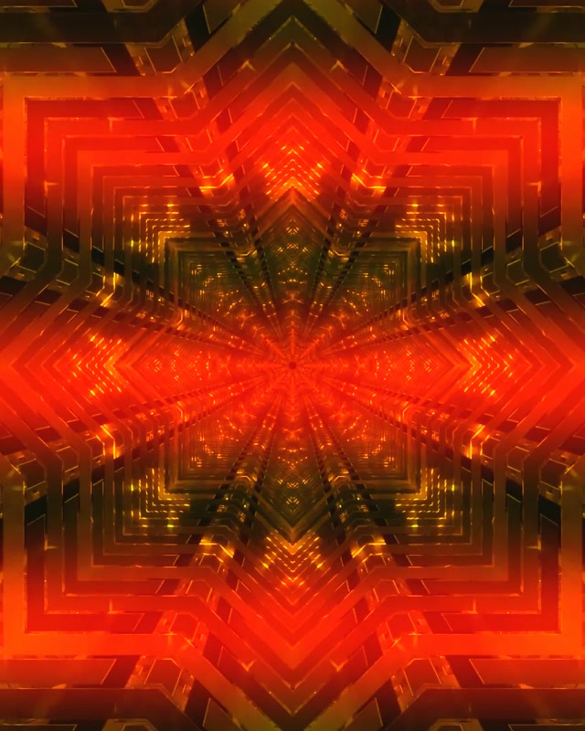 Ohnivý fraktální kaleidoskop neonový tunel 4:5 Instagram 60fps spořič obrazovky Vj Loop