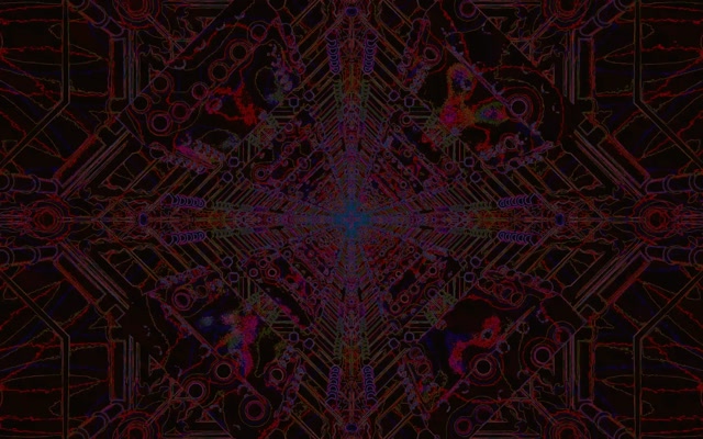 Neonový tunel tmavě červený obvod kaleidoskop VJ Loop 16:10 Macbook 60fps spořič