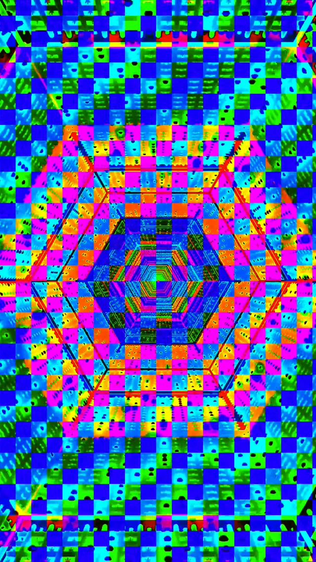 Neon Tunel Hexagon Mřížka VJLoops 9:16 Reels 60fps Spořič obrazovky