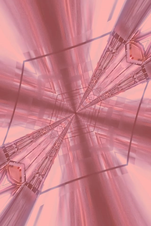 Růžovo-Zlatý Neonový Tunel Kaleidoskop Výbuch VJ Loop 2:3 Foto Portrait 60fps Spořič