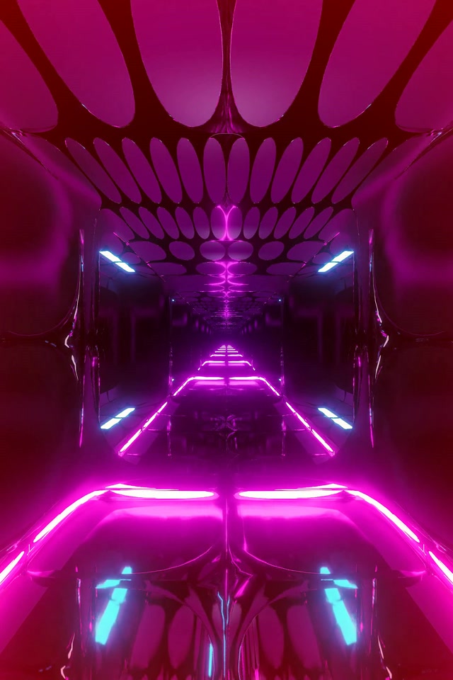Neonový tunel růžový ovální mřížka VJ Loop 2:3 Photo Portrait 60fps spořič obrazovky