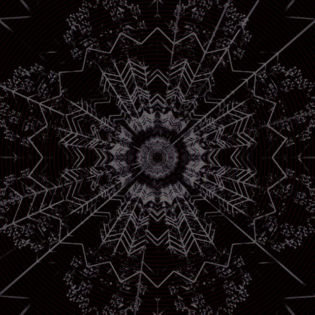 Tmavý Fraktální Kaleidoskop Neonový Tunel VJ Loop 1:1 Čtvercový 60fps Spořič