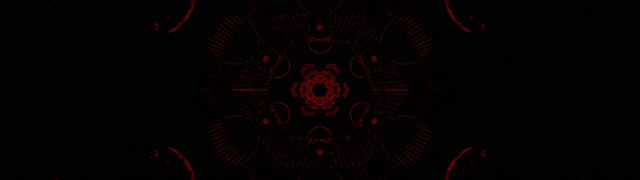 Neonový Tunel Červená Mandala Kaleidoskop 32:9 Ultrawide 60fps Spořič VJ Loop