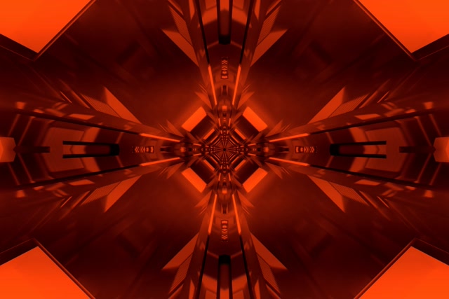 Červený Neonový Tunel Kaleidoskop Kříž VJ Loop 3:2 Surface 60fps Šetřič Obrazovky