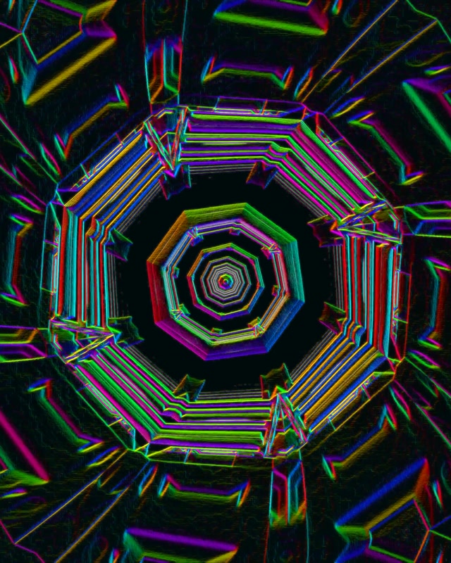 Neon Tunnel Octagon Vortex Loop 4:5 Instagram 60fps Screensaver VJ