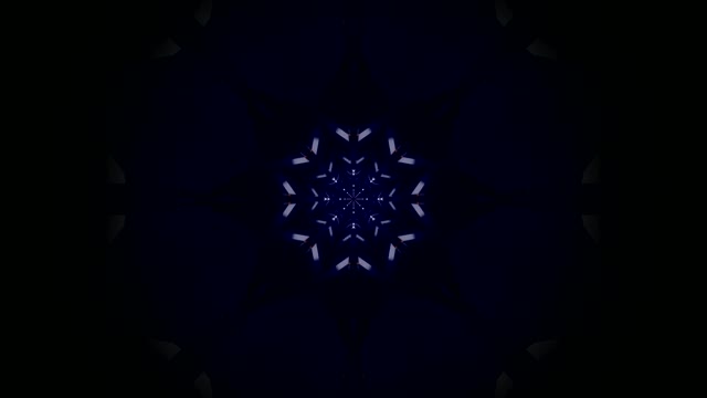 Tmavě modrý geometrický sněhová vločka kaleidoskop VJ Loop pohyblivé pozadí