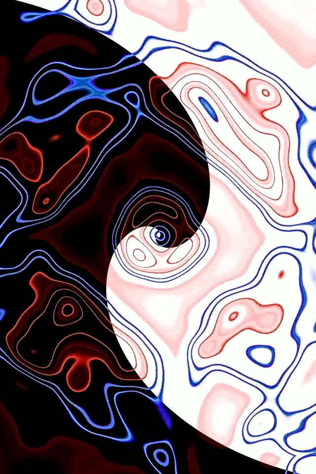 Neonový Tunel Yin Yang Spirála VJ Loop 2:3 Photo Portrait 60fps Spořič