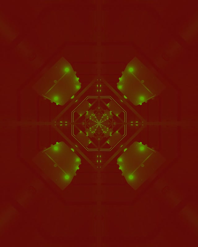 Neonový Tunel Zelený Osmiúhelník Vortex VJ Loop 4:5 Instagram 60fps Spořič Obrazovky