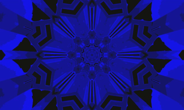 VJ Loop Neonový Tunel Modrý Kaleidoskop Hvězda 5:3 Široký 60fps Šetřič Obrazovky