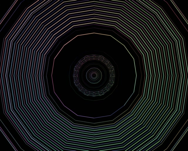 Neon Tunnel Octagon Vortex | VJ Loop 5:4 Industrial 60fps Screensaver
