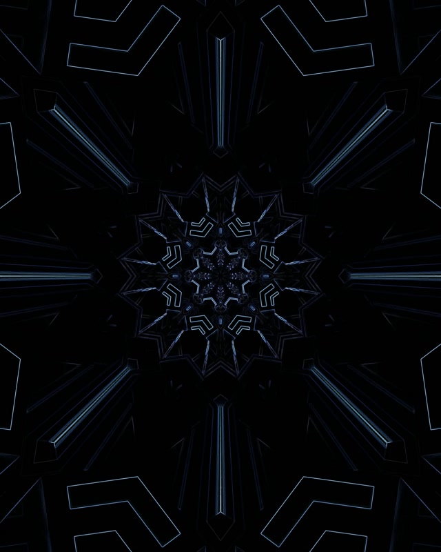 Neonový tunel tmavě modrá fraktální hvězda VJ Loop 4:5 Instagram 60fps šetřič obrazovky