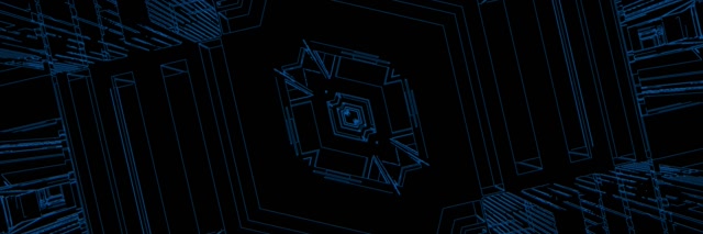 Modrý Neonový Tunel 3:1 Triple Wide 60fps Spořič VJ Loop