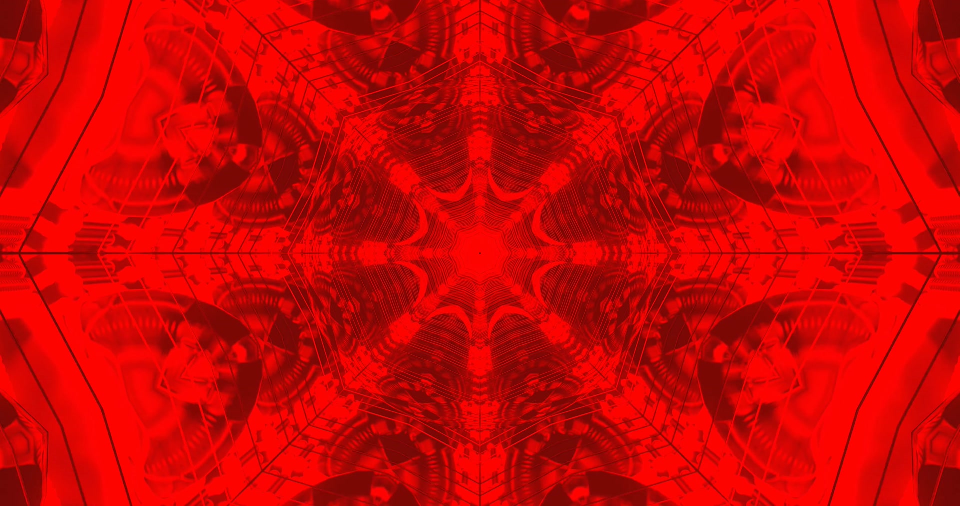 Twnnel Neon Ffractal Rhuddgoch 4K UHD 60fps Arbedwr Sgrin Papur Wal Byw