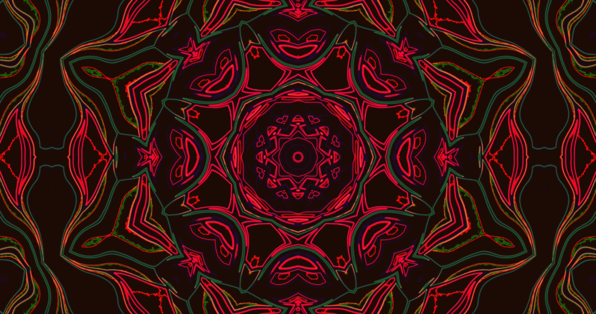 Twnnel Neon Coch Caleidosgop 4K UHD 60fps arbedwr sgrin Dolen Vj