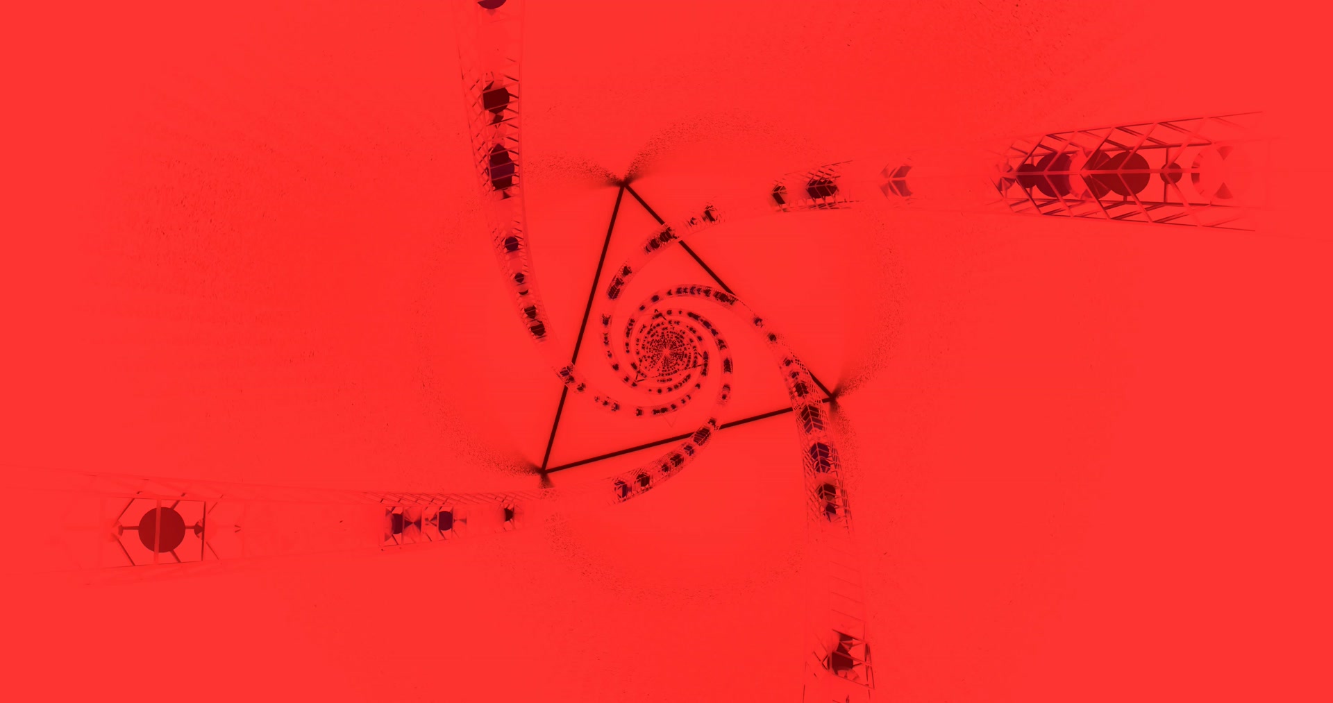 Twnnel Neon Coch Spiral Triongl Arbedwr Sgrin 4K UHD 60fps VJLoops