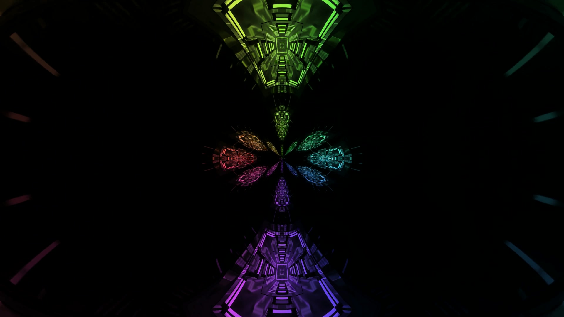 Twnnel Neon Enfys VJLoops Arbedwr Sgrin 4K UHD 60fps