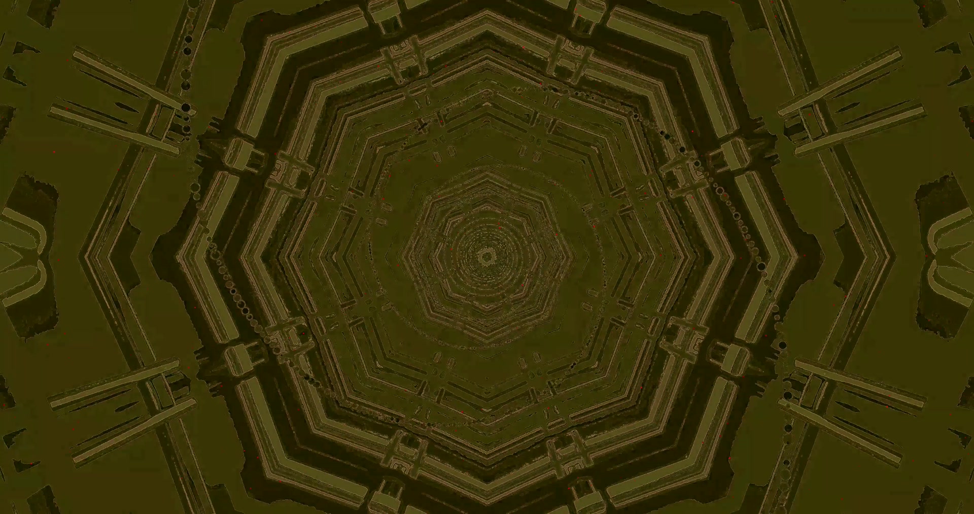 Twnnel Neon Octagon Gwyrdd 4k uhd 60fps Sgrin Tywyll VJ Loop