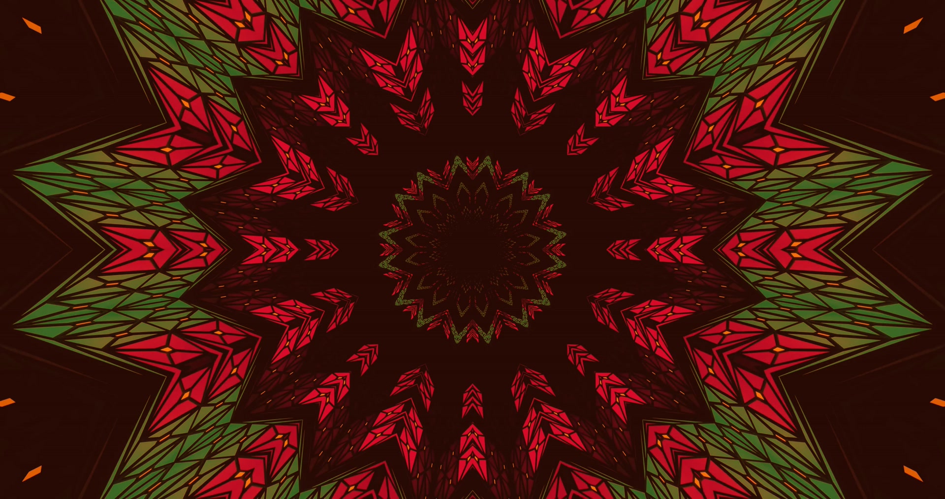 Twnnel Neon Mandala Coch Gwyrdd 4K UHD 60fps arbedwr sgrin Vj loop