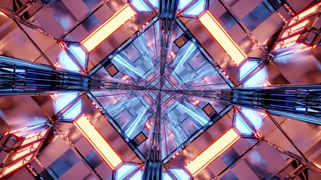 VJLoops Twnnel Geometrig Dyfodolaidd - Cefndir Symudiad Haniaethol Neon Pinc Glas