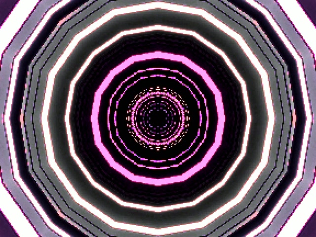 Twnnel Neon Troellfedd Octagon Pinc Porffor 4:3 Clasurol 60fps Arbedwr Sgrin VJ Loop