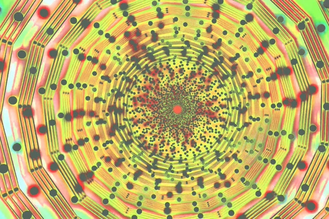 Twnnel Neon Dot Spiral VJ Loop 3:2 Surface 60fps Sgrin Arbedwr