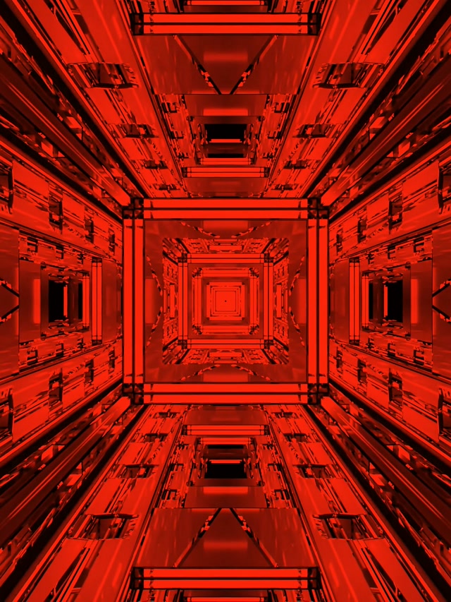 Coch Tunnél Neon VJ Loop Fractal Square Vortex 3:4 iPad Portrait 60fps Screensaver