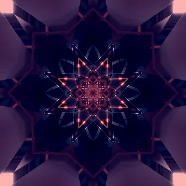 Twnnel Neon Ffrwydrad Seren Caleidosgop VJLoops 1:1 Sgwâr 60fps Sgrinarbedwr