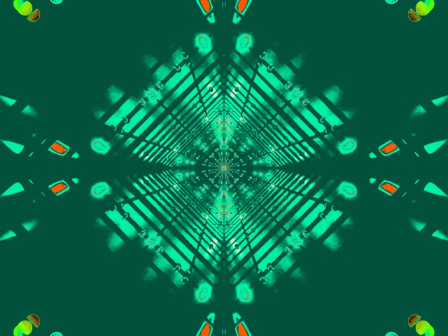 Neon Tunnel Green Diamond Kaleidoscope Vj Loop 4:3 Classic 60fps Screensaver