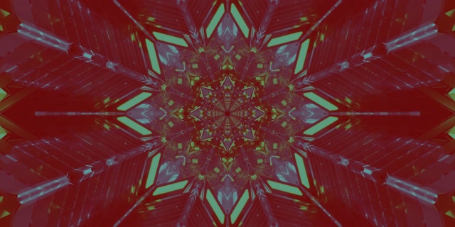Neon Tunnel Teal Star Kaleidoscope Vj Loop 2:1 Univisium 60fps Screensaver