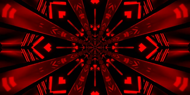Twnnel Neon Coch Caleidosgop Ffrwydrad VJ Loop 2:1 Univisium 60fps Arbed Sgrin