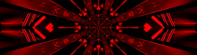 Twnnel Neon Caleidosgop Coch 32:9 Ultra Llydan 60fps Arbed Sgrin VJ Loop