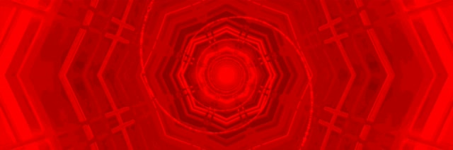 Twnnel Neon Coch Troellfedd Octagon VJ Loop 3:1 Triphlyg Llydan 60fps Arbedwr Sgrin