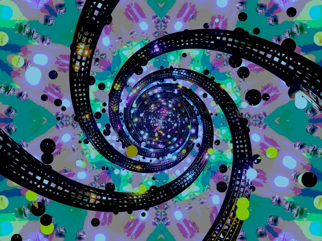 Vj Loop Twnnel Neon Spiral Caleidosgop Gwyrdd Porffor 4:3 Clasurol 60fps Arbed Sgrin