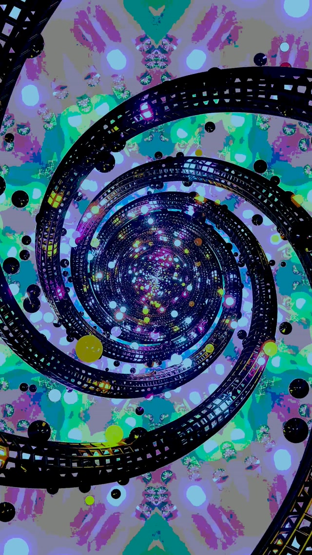 Twnnel Neon Vortecs Troellog VJ Loop 9:16 Reels 60fps Arbedwr Sgrin