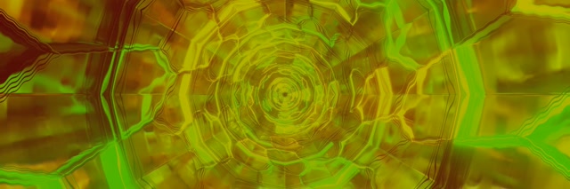 Twnnel Neon Cortex Polygon Gwyrdd Aur VJ Loop 3:1 Tri Llydan 60fps Arbedwr Sgrin